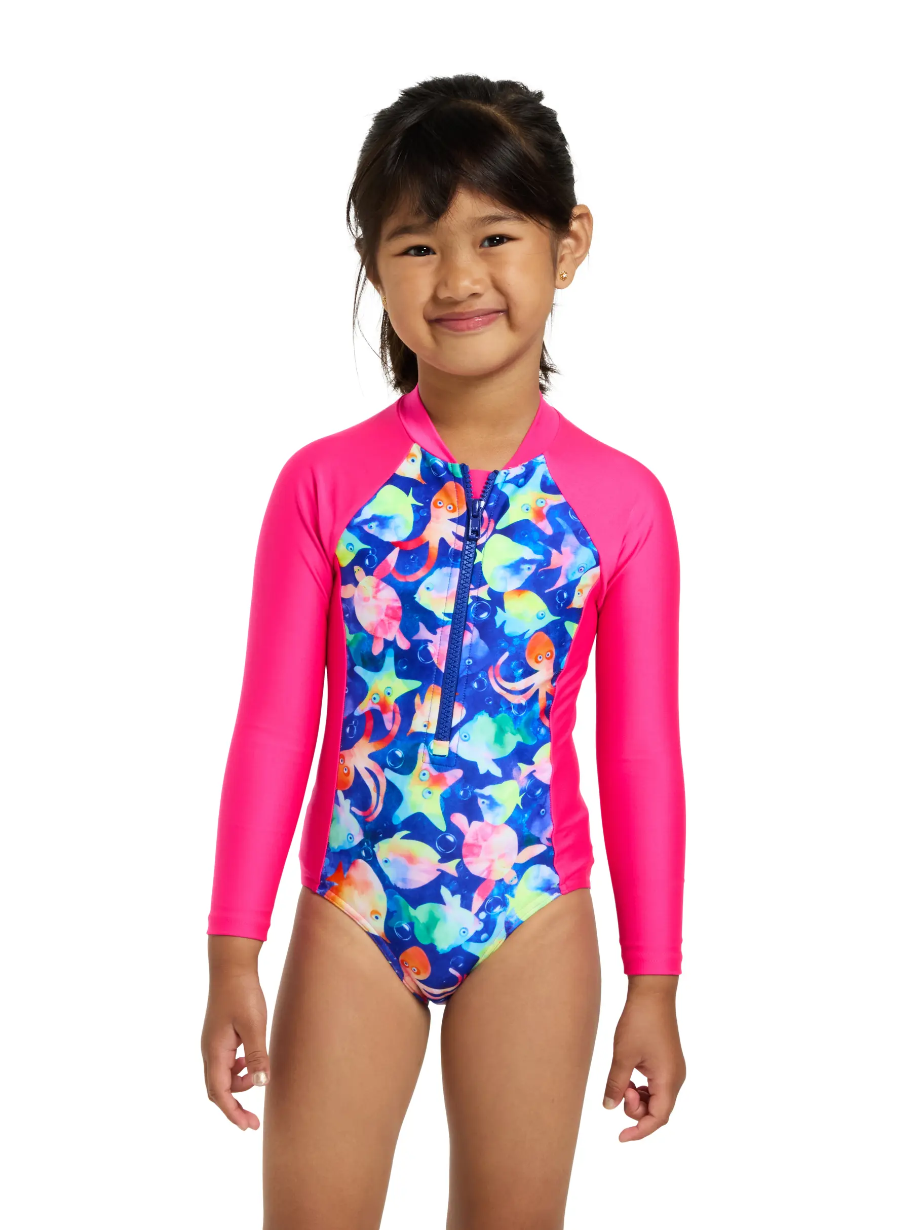 , view full size image of Front view of Product detail - Girls Bubbles Paddle Suit BUBB