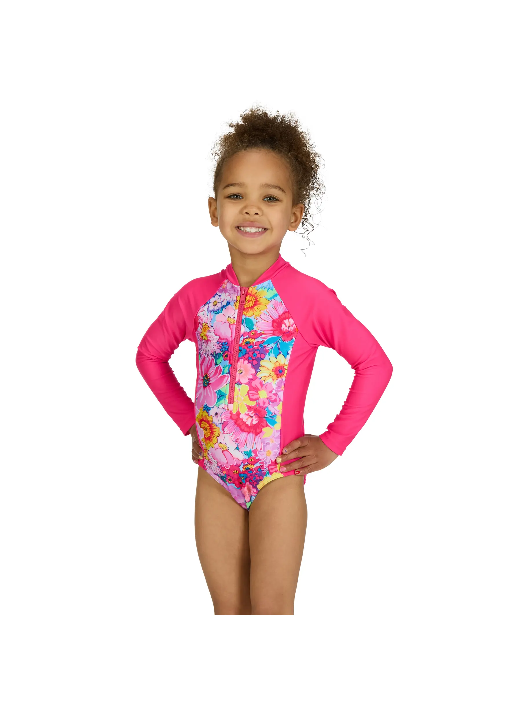 Sale,Clearance, view full size image of Front view of Product detail - Girls Eden Paddle Suit elder/pink