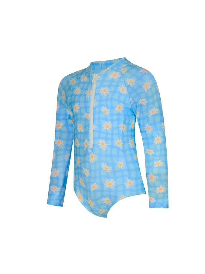 New, view full size image of Front view of Product detail - Girls Daisy Check Paddle Suit DACH