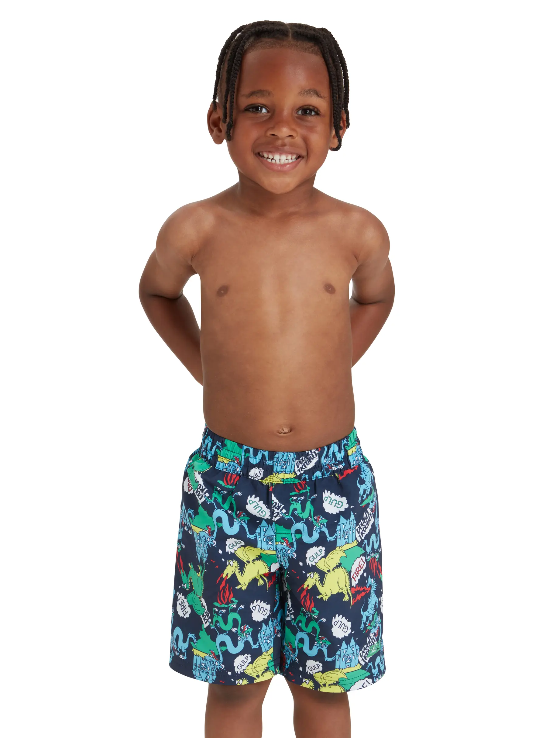 Out of Stock,Sale, view full size image of Front view of Product detail - Boys Dragon Watershorts DRAG