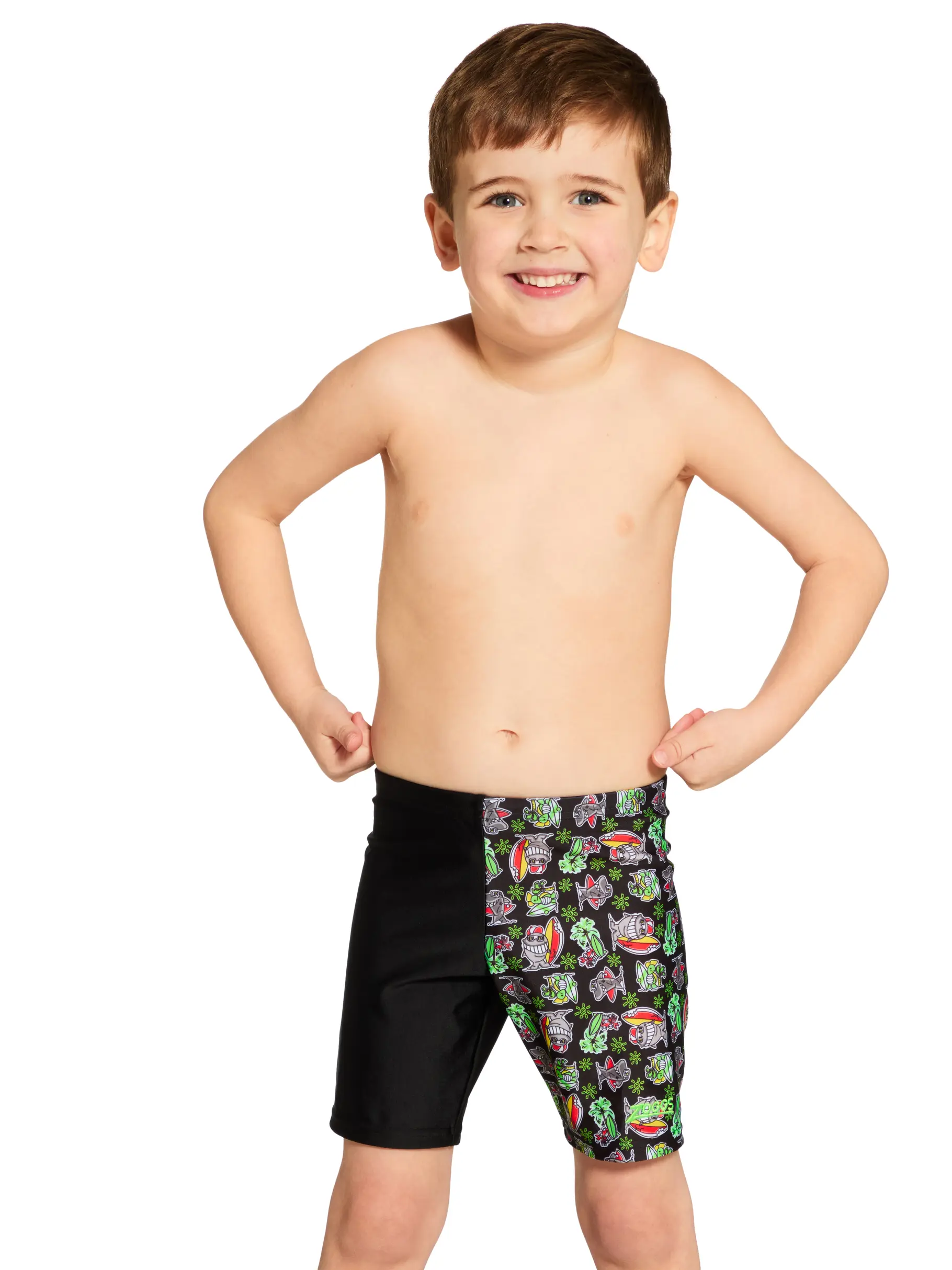 Sale,Clearance, view full size image of Front view of Product detail - Boys Finzilla Midi Jammer FINZ