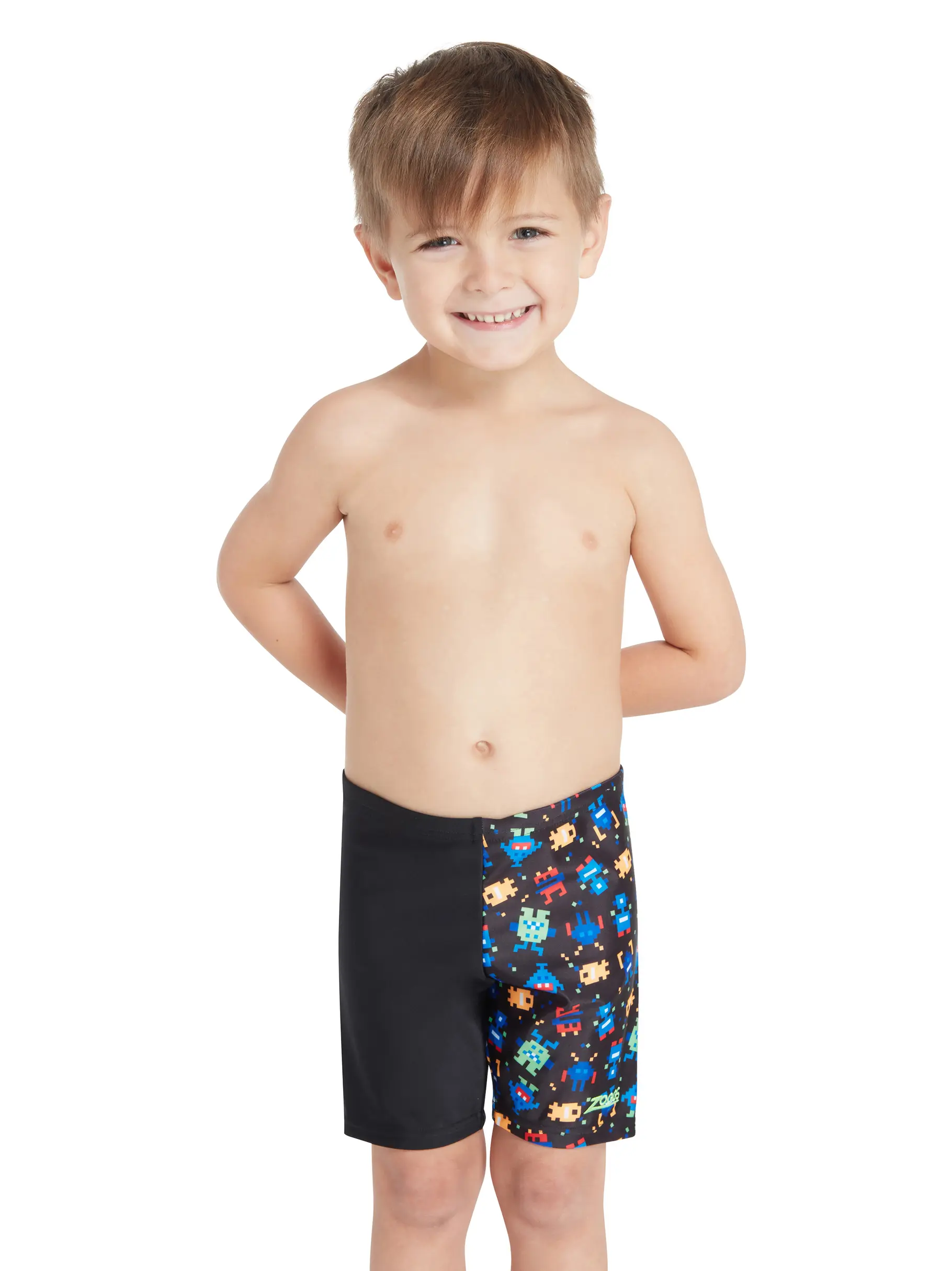 Sale, view full size image of Front view of Product detail - Boys Pixel Monsters Midi Jammer PXMN