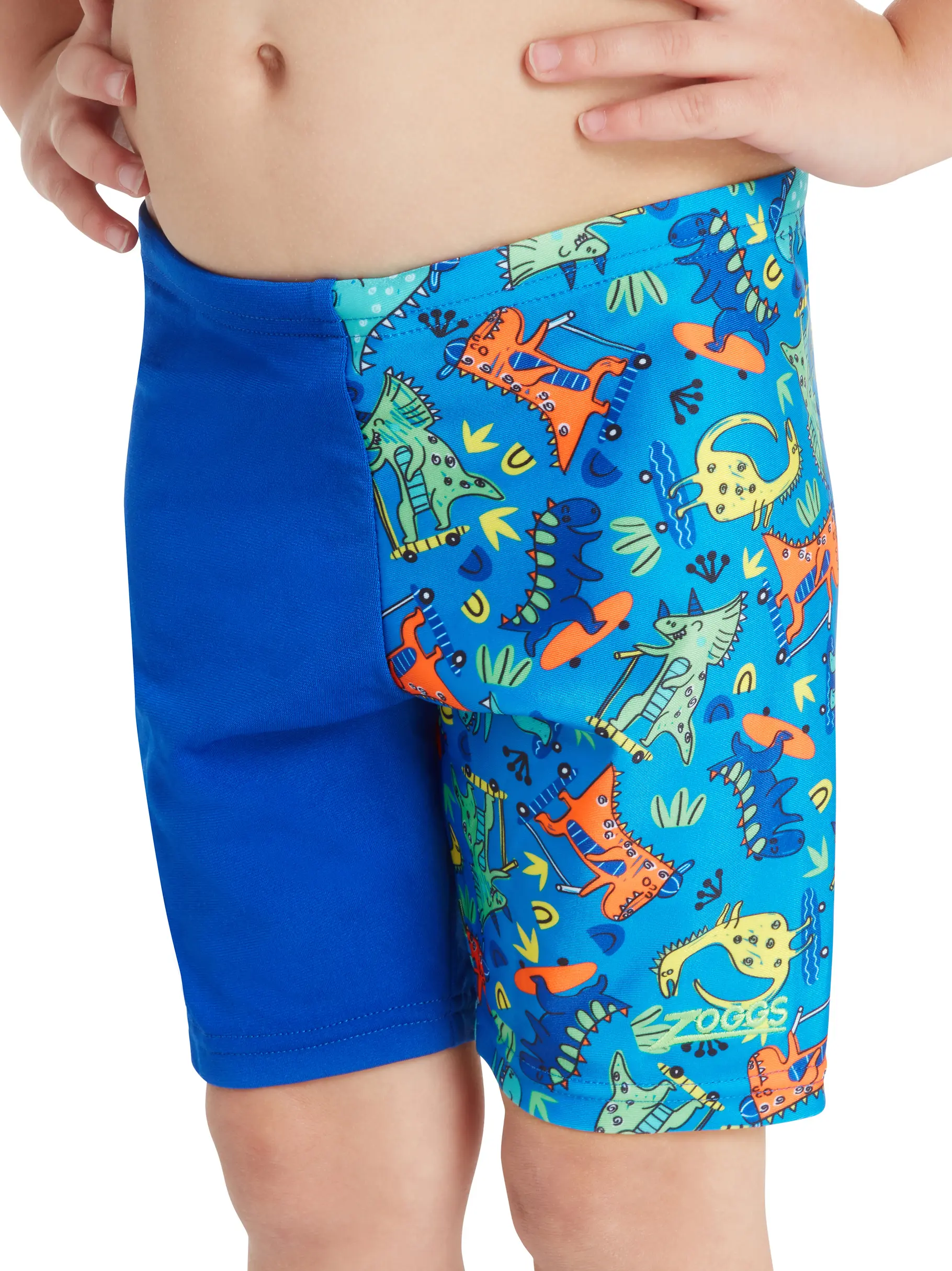 Out of Stock, view full size image of Front view of Product detail - Boys Dinosaur Skaters Print Midi Jammer SKAT