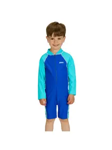 Display front view 2 of Product detail - Boys Oceanic Long Sleeve All In One Swimsuit ocean