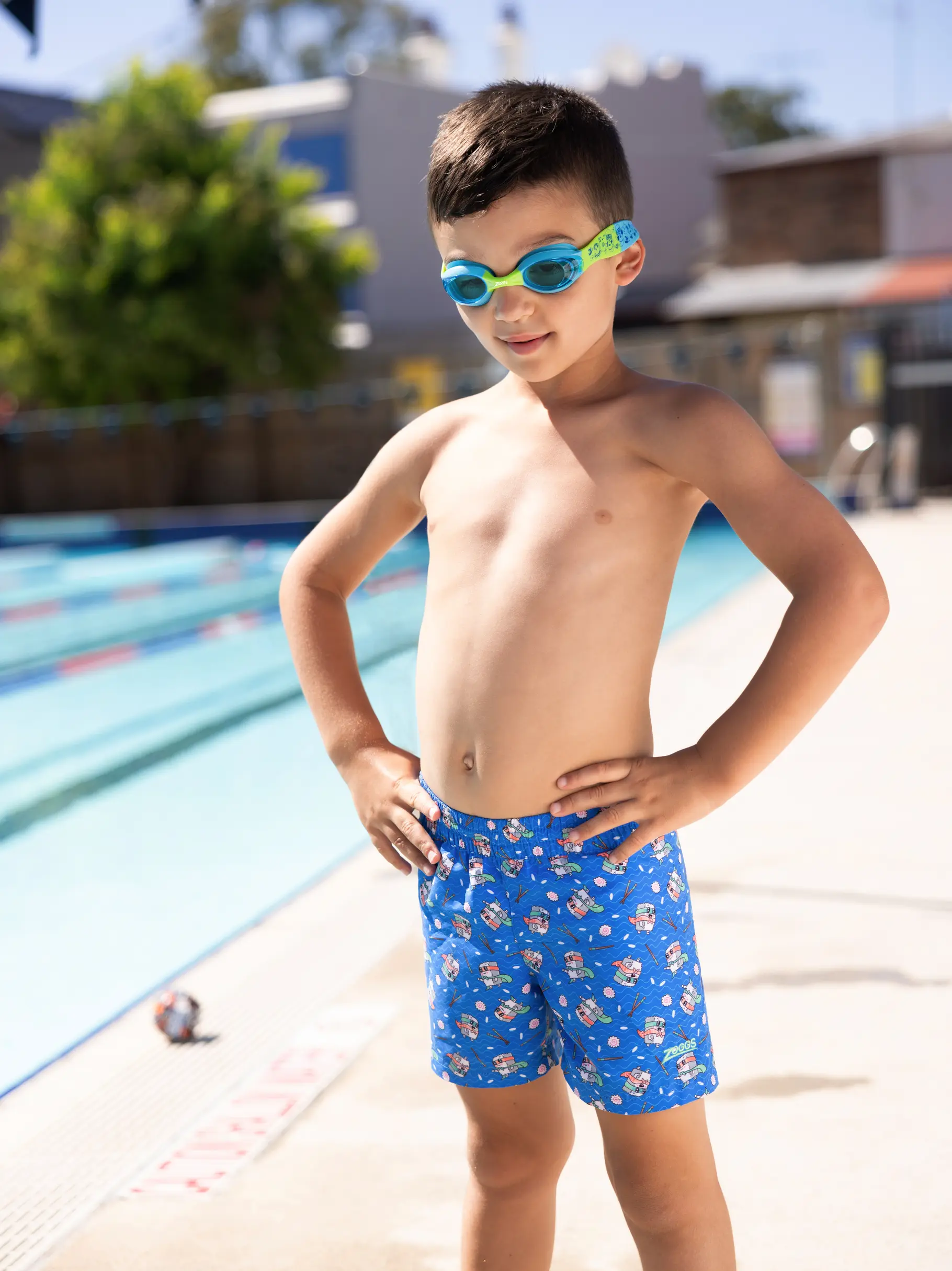Sale, view full size image of Front view of Product detail - Boys Super Sushi Watershorts SUSU