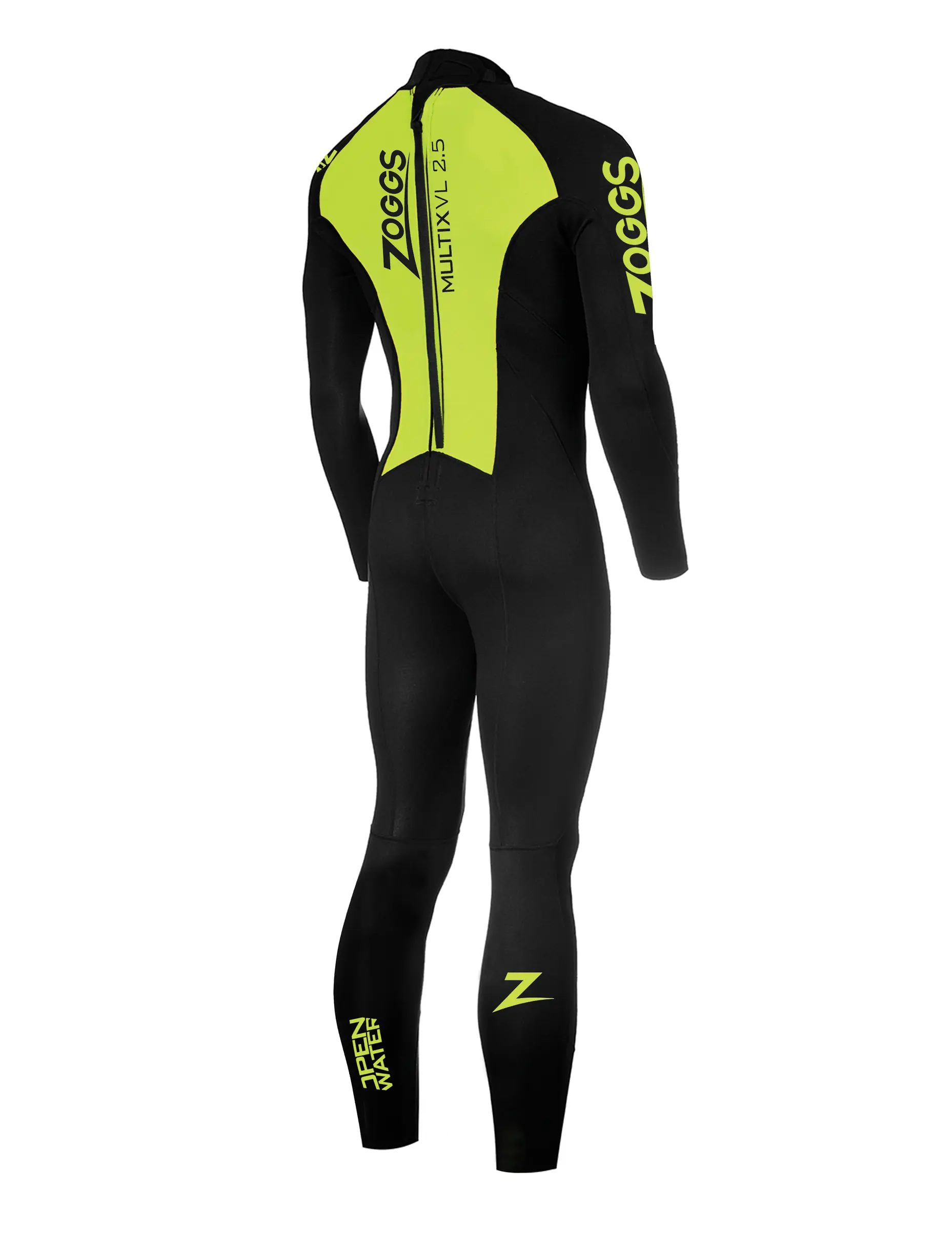 Sale,Clearance, Ansicht Großes Bild der Vorderseite Product detail - Zoggs Mens Swimming Multix VL Wetsuit 2.5mm black/lime