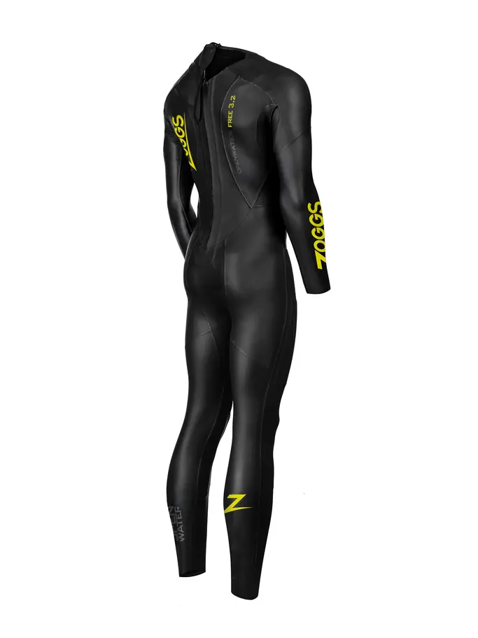 Sale,Clearance, voir image en taille réelle de la vue frontale de Product detail - Zoggs Womens Swimming Openwater Free Wetsuit 3/2 mm black/yellow