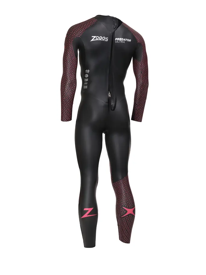 , view full size image of Front view of Product detail - Mens FS Triathlon Wetsuit - Predator Ultra black/red