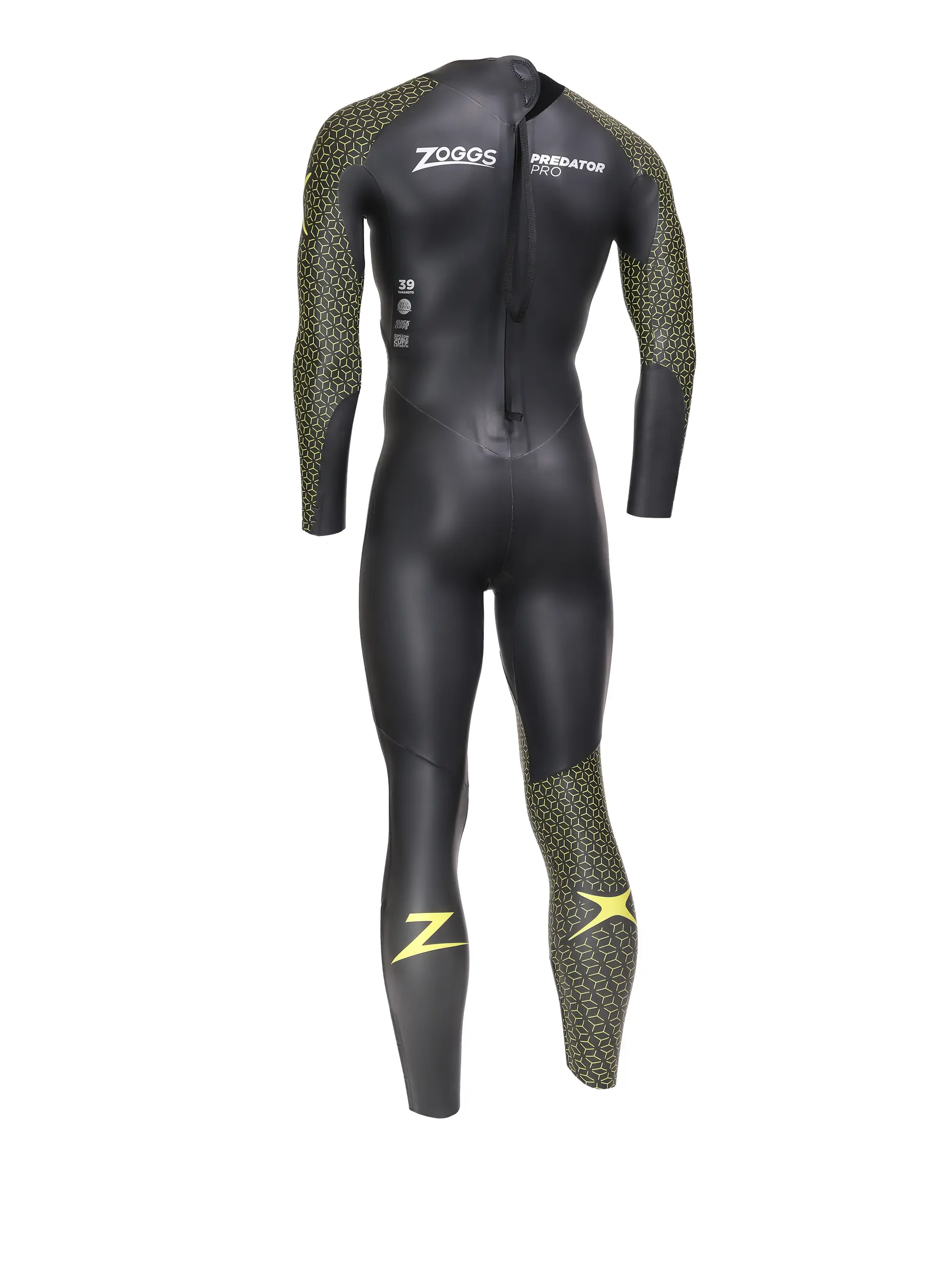 , visualizzare l'immagine full size della vista frontale di Product detail - Mens FS Triathlon Wetsuit - Predator Pro black/yellow
