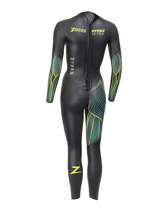 , view full size image of Front view of Product detail - Womens FS Triathlon Wetsuit - Hypex Ultra black/yellow