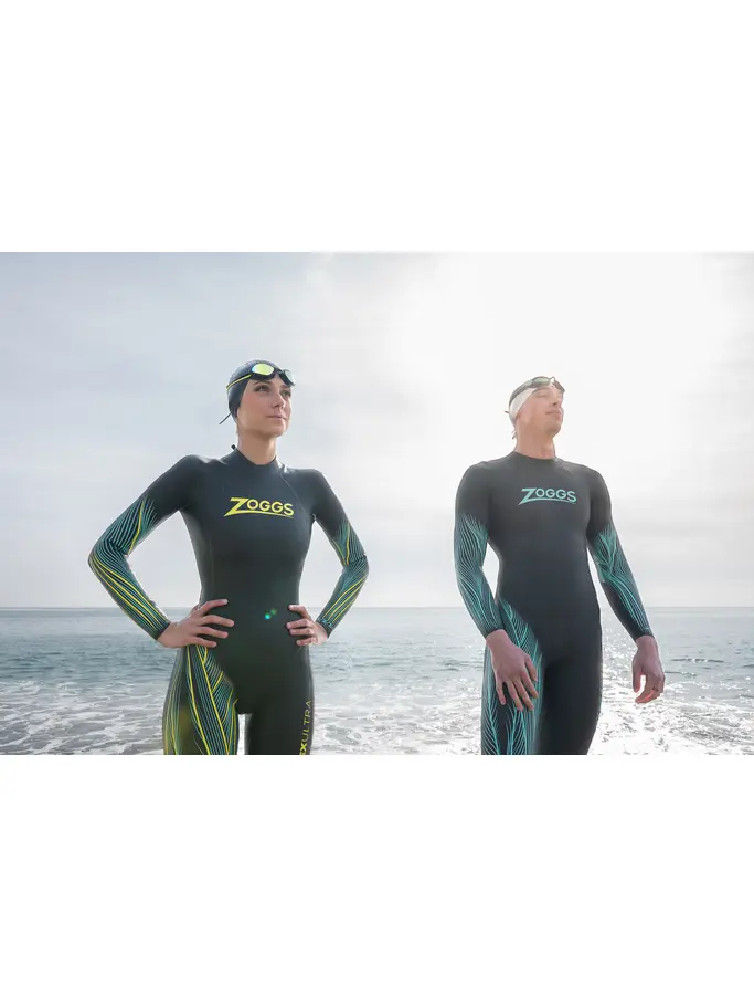 , view full size image of Front view of Product detail - Womens FS Triathlon Wetsuit - Hypex Ultra black/yellow