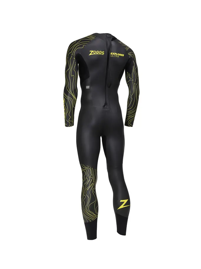 , view full size image of Front view of Product detail - Mens FS Open Water Wetsuit - Explorer Ultra black/yellow