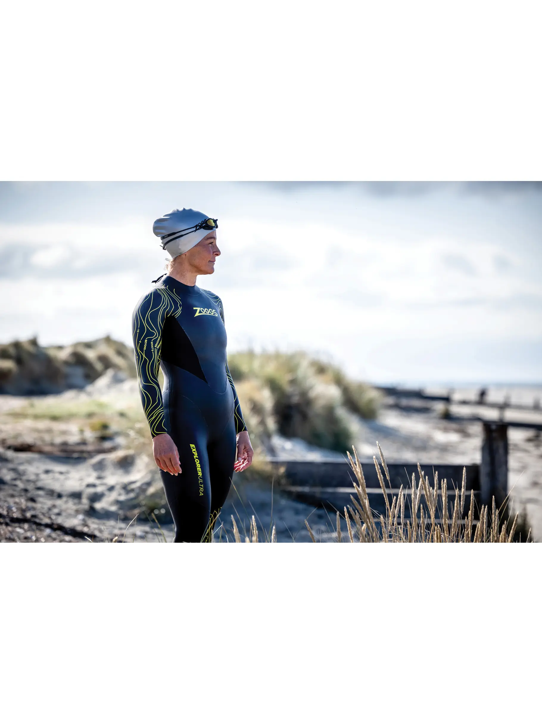 , Ver imagen de tamaño completo de Vista frontal de Product detail - Womens FS Open Water Wetsuit - Explorer Ultra black/yellow