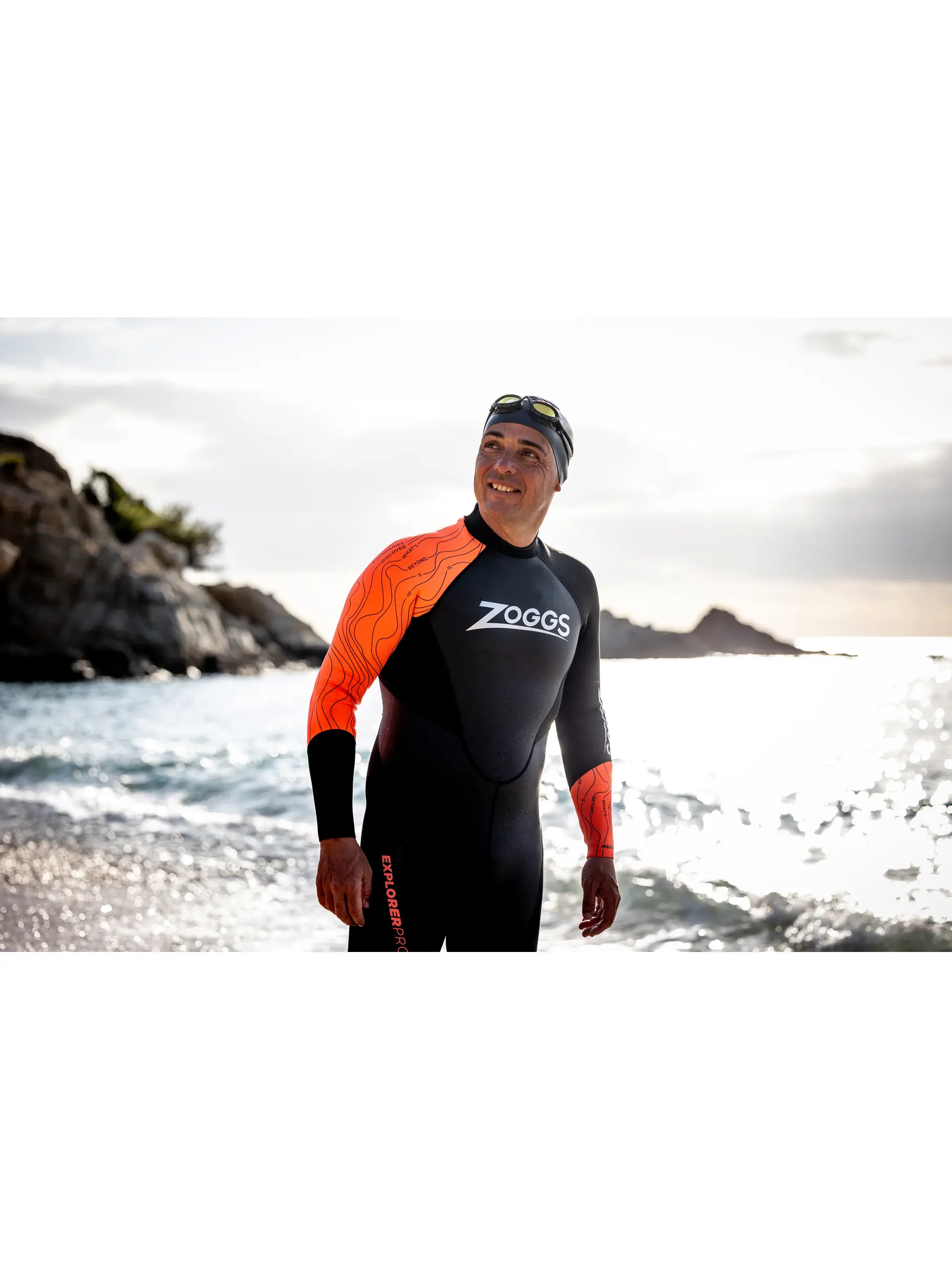 , Ver imagen de tamaño completo de Vista frontal de Product detail - Mens FS Open Water Wetsuit - Explorer Pro black/red
