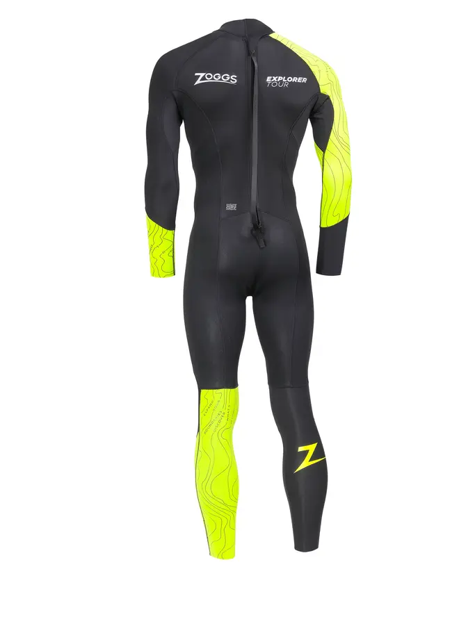 , voir image en taille réelle de la vue frontale de Product detail - Mens FS Open Water Wetsuit - Explorer Tour black/yellow