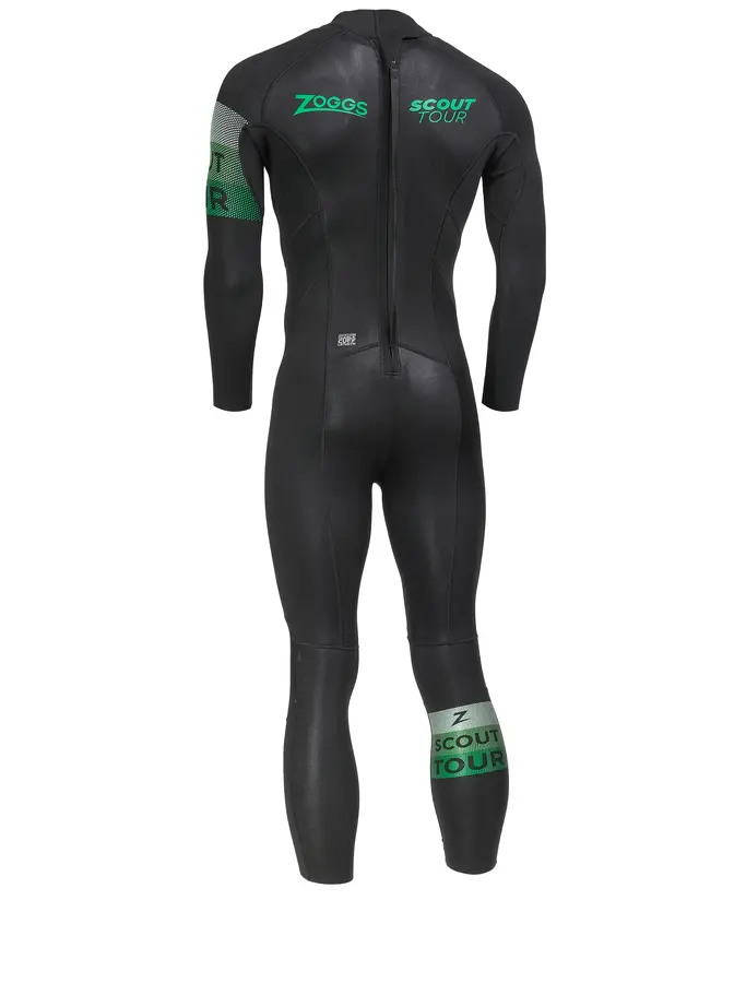 , voir image en taille réelle de la vue frontale de Product detail - Mens FS Open Water Wetsuit - Scout Tour black/green