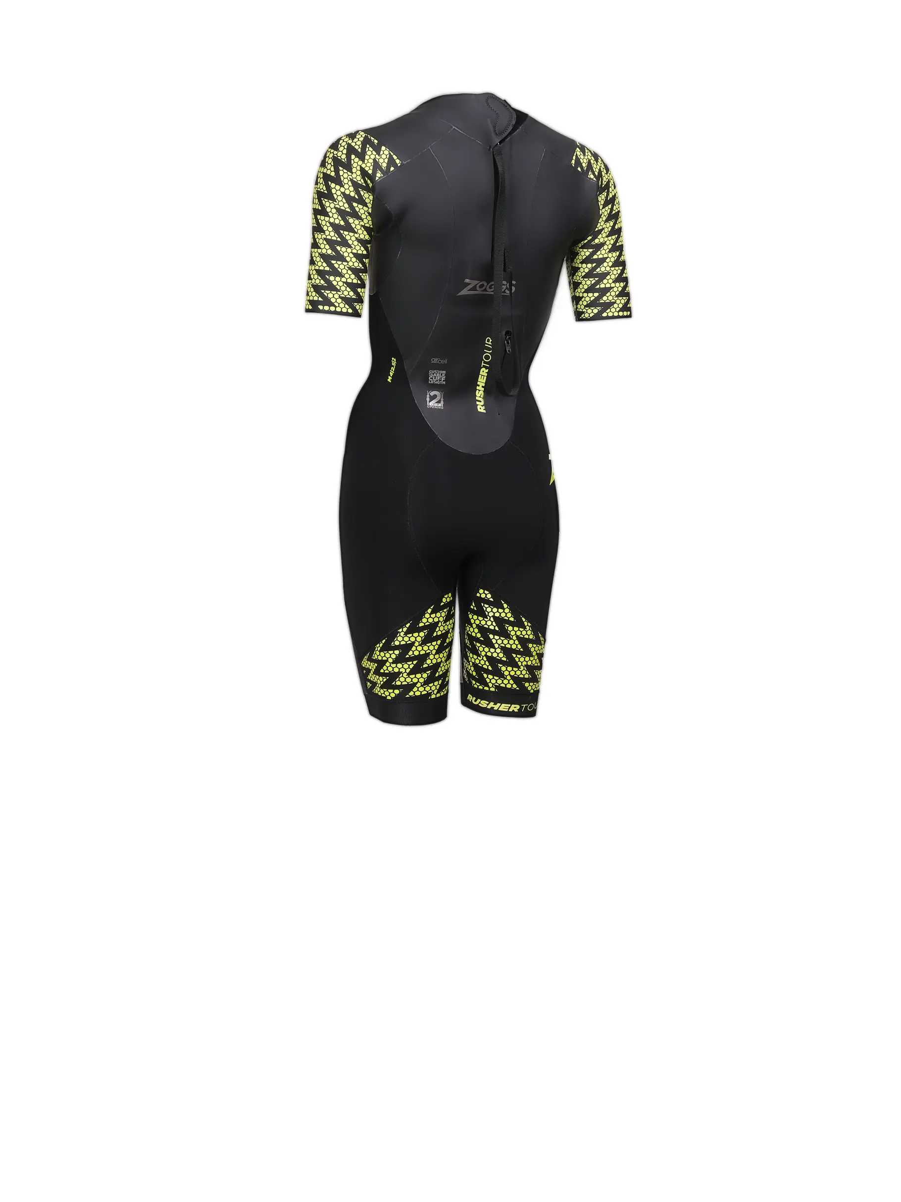 , Ansicht Großes Bild der Vorderseite Product detail - Rusher Tour FS Swimrun Wetsuit black/yellow
