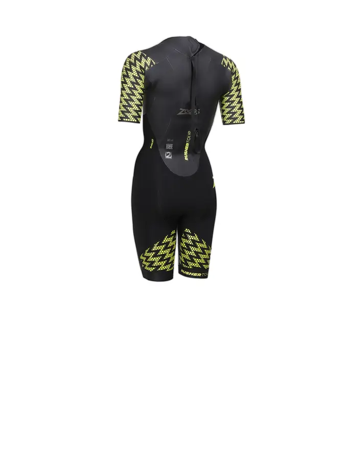 , Ansicht Großes Bild der Vorderseite Product detail - Rusher Tour FS Swimrun Wetsuit black/yellow