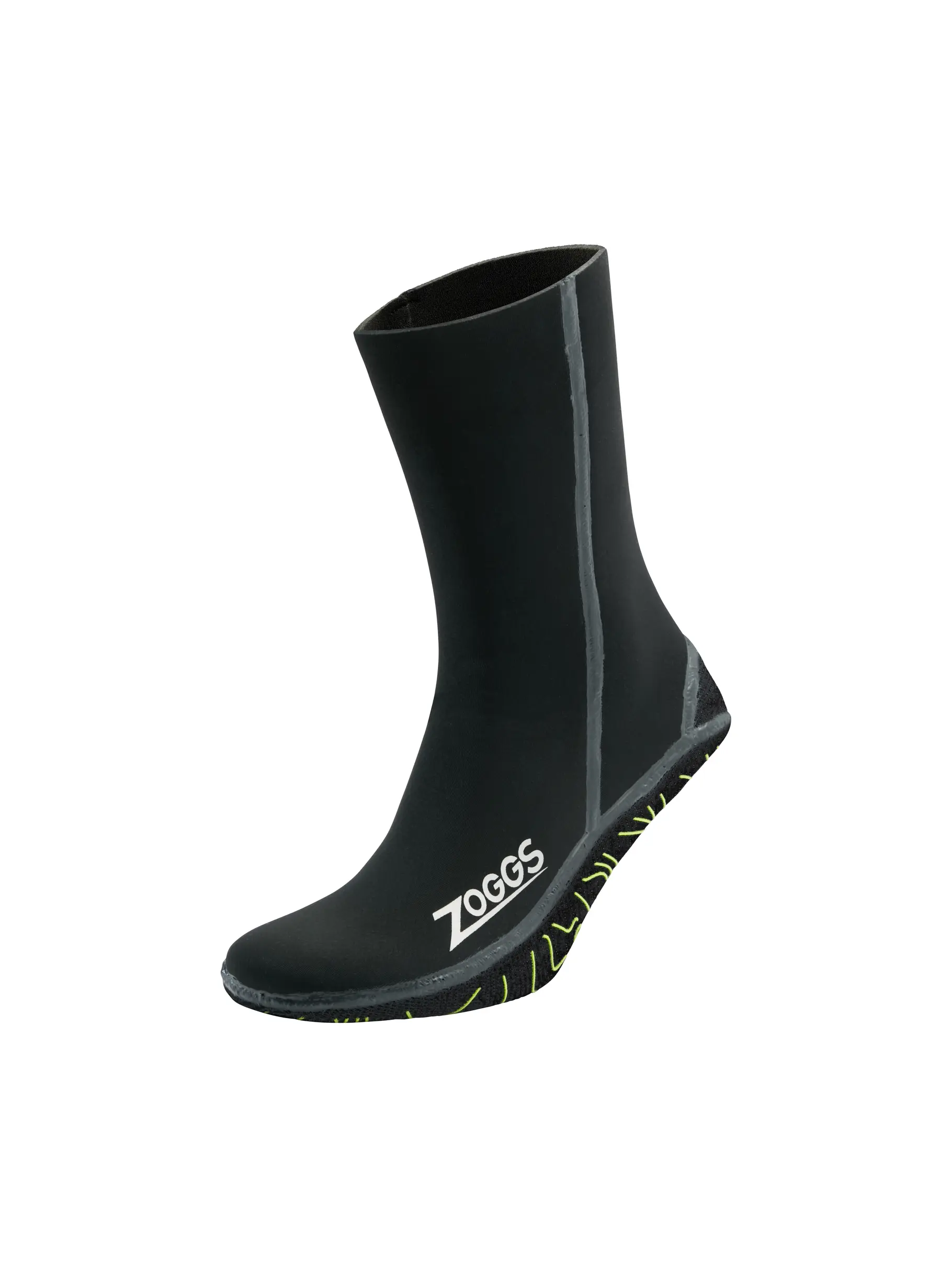 New, Ansicht Großes Bild der Vorderseite Product detail - Zoggs 2mm Neoprene Swimming Socks black/yellow