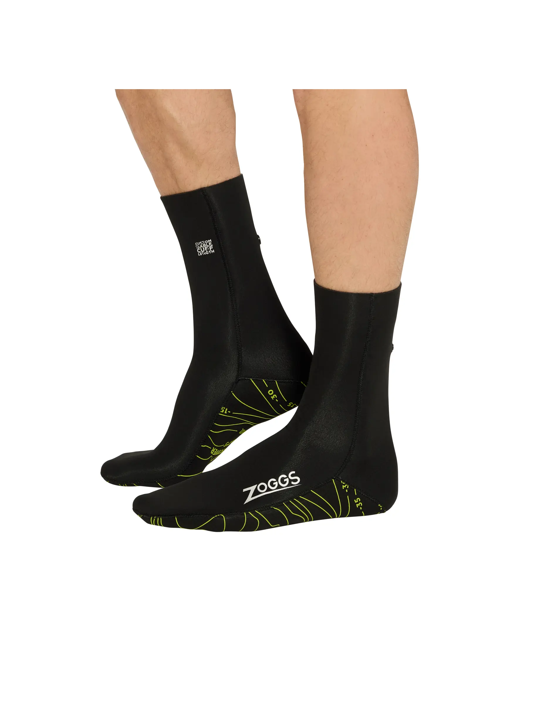 New, Ansicht Großes Bild der Vorderseite Product detail - Zoggs 2mm Neoprene Swimming Socks black/yellow