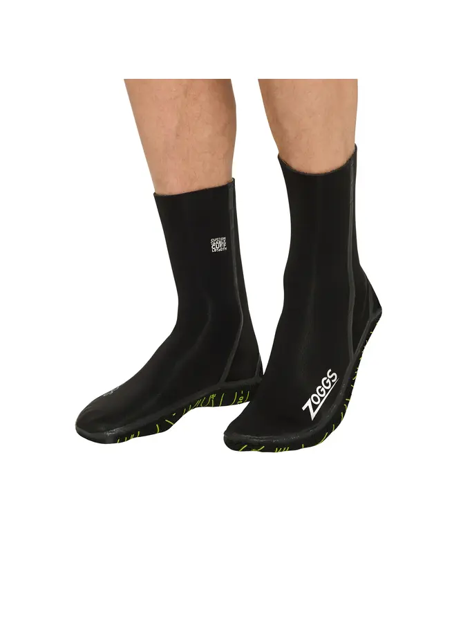 New, view full size image of Front view of Product detail - Neoprene Swimming Socks - 3mm black/yellow
