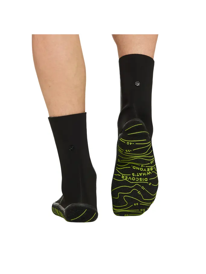 New, view full size image of Front view of Product detail - Neoprene Swimming Socks - 3mm black/yellow