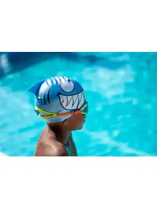Display front view 2 of Product detail - Junior Swimming Cap - Blue Jaws