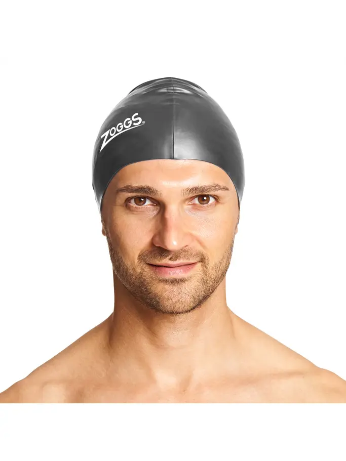, view full size image of Front view of Product detail - Silicone Swimming Cap black
