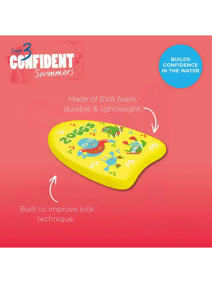 , view full size image of Front view of Product detail - Zoggy Mini Swimming Kickboard yellow