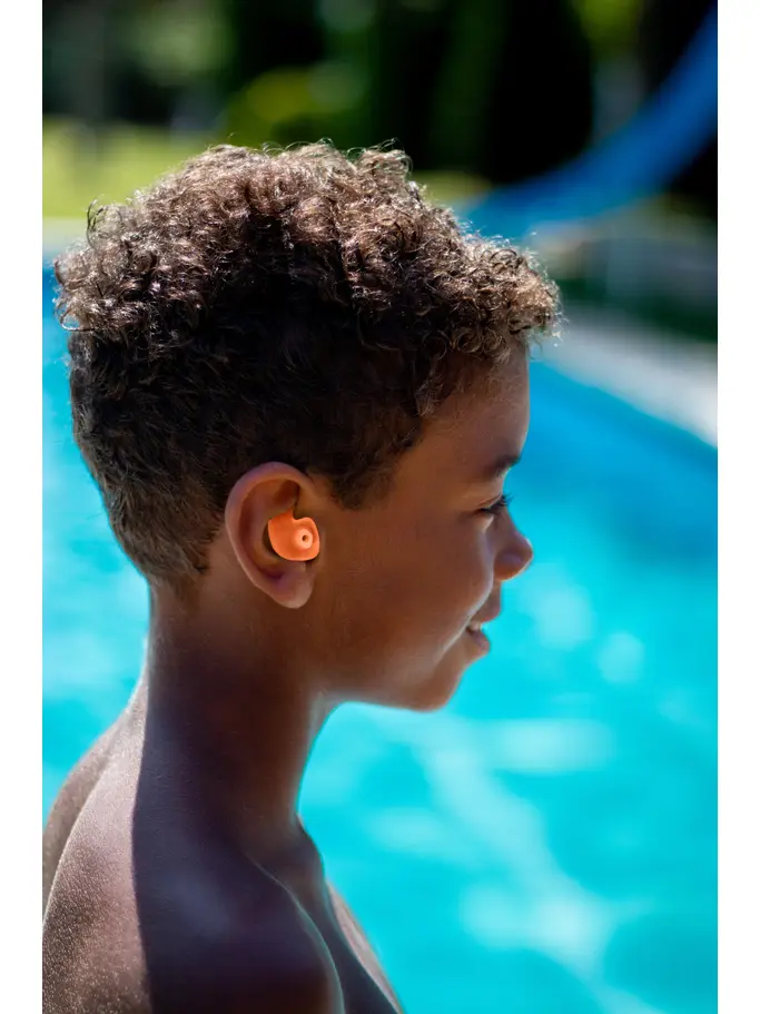 , view full size image of Front view of Product detail - Aqua Plugz Junior Ear Plugs orange