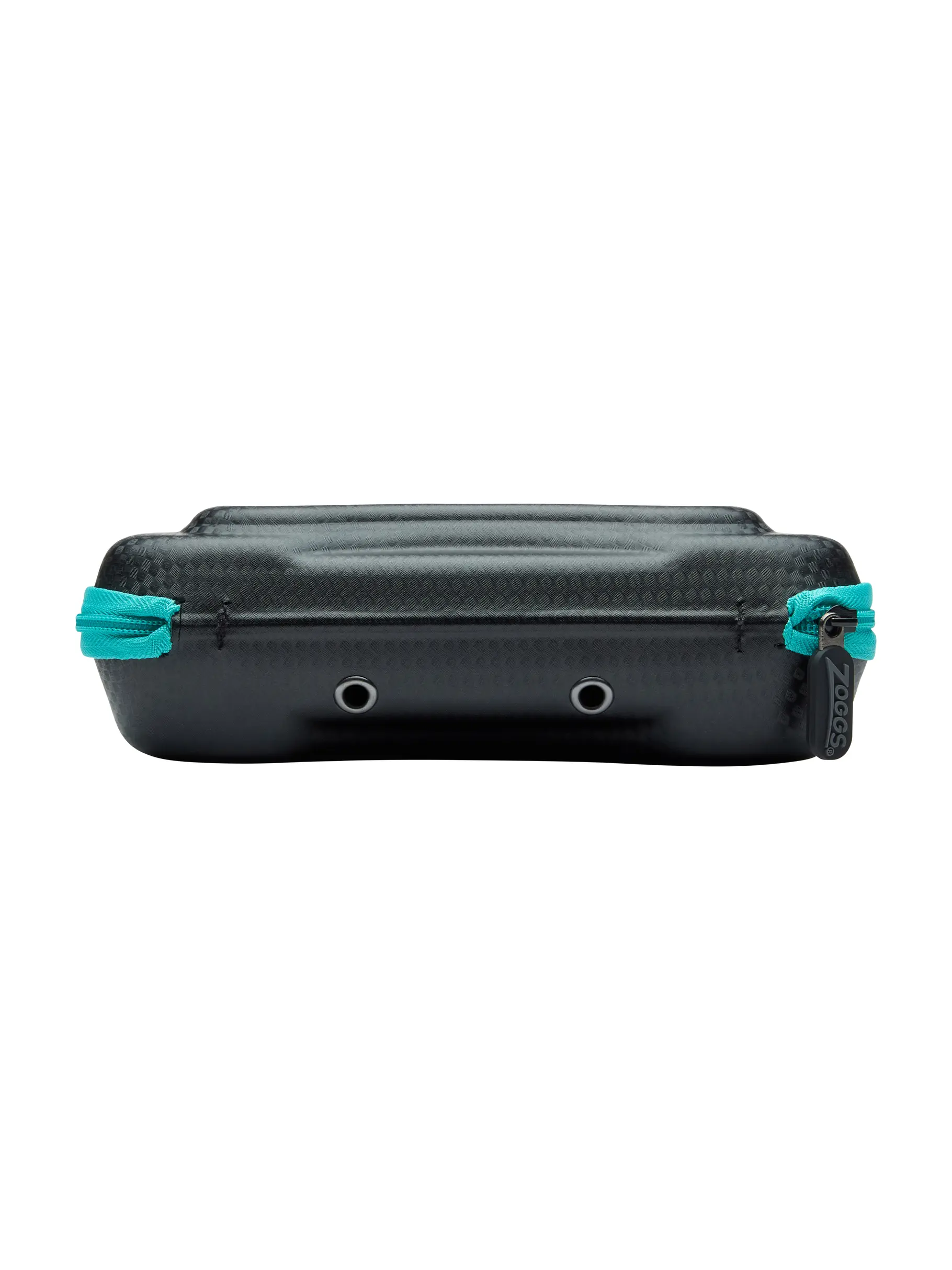 , view full size image of Front view of Product detail - Elite Swimming Goggle Case black/turquoise