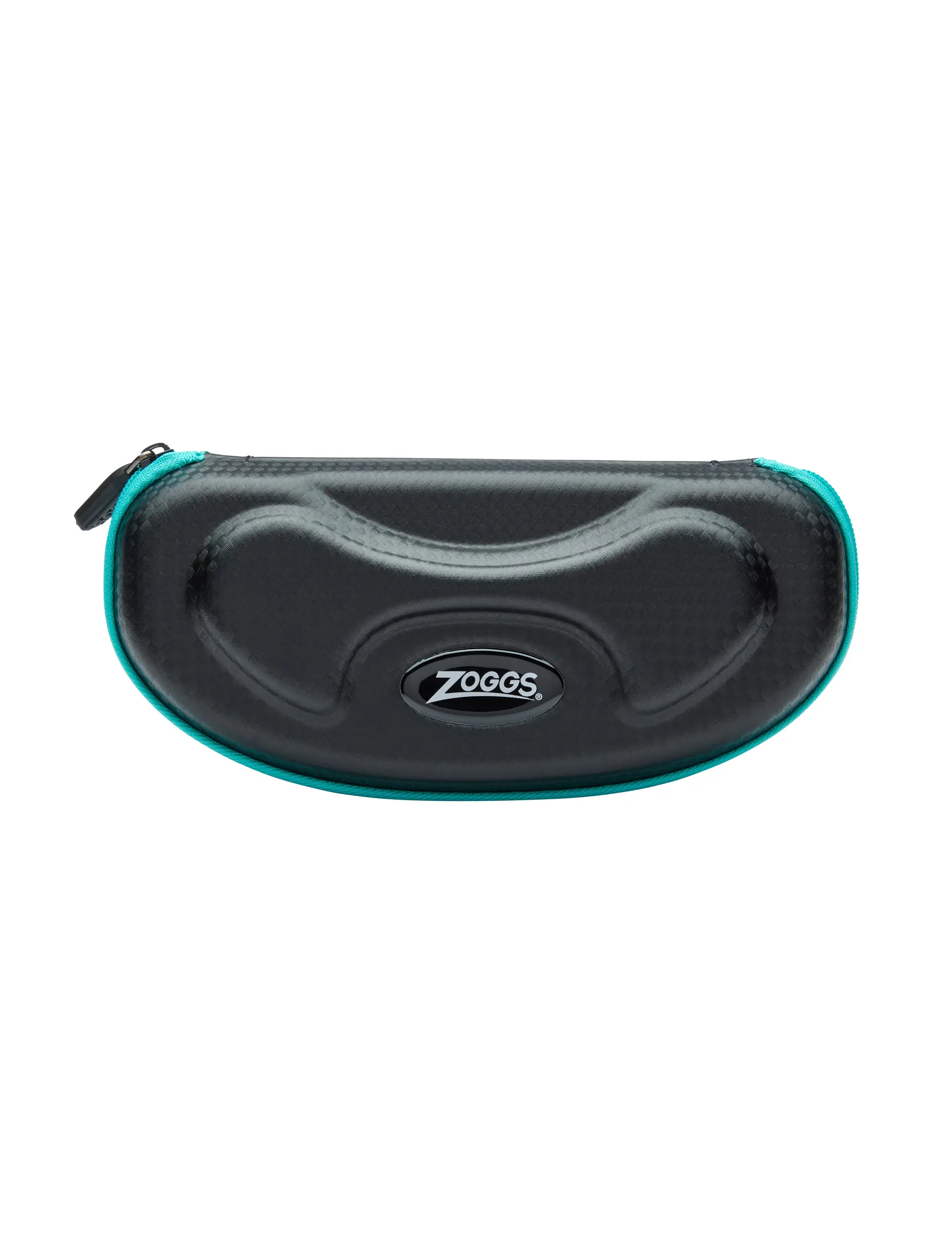 , view full size image of Front view of Product detail - Elite Swimming Goggle Case black/turquoise