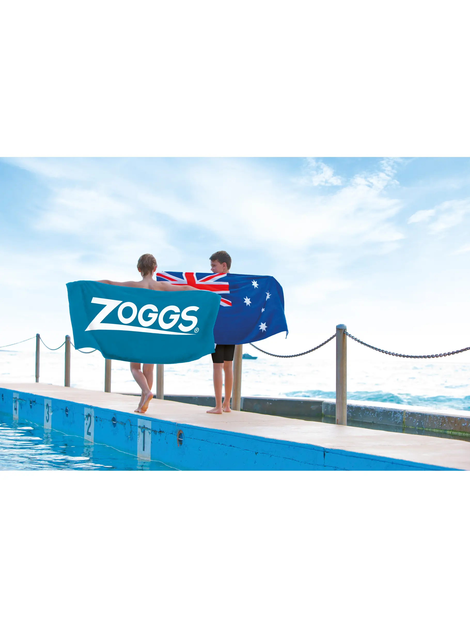 New, view full size image of Front view of Product detail - Zoggs Unisex Adult Swimming Pool Towel blue