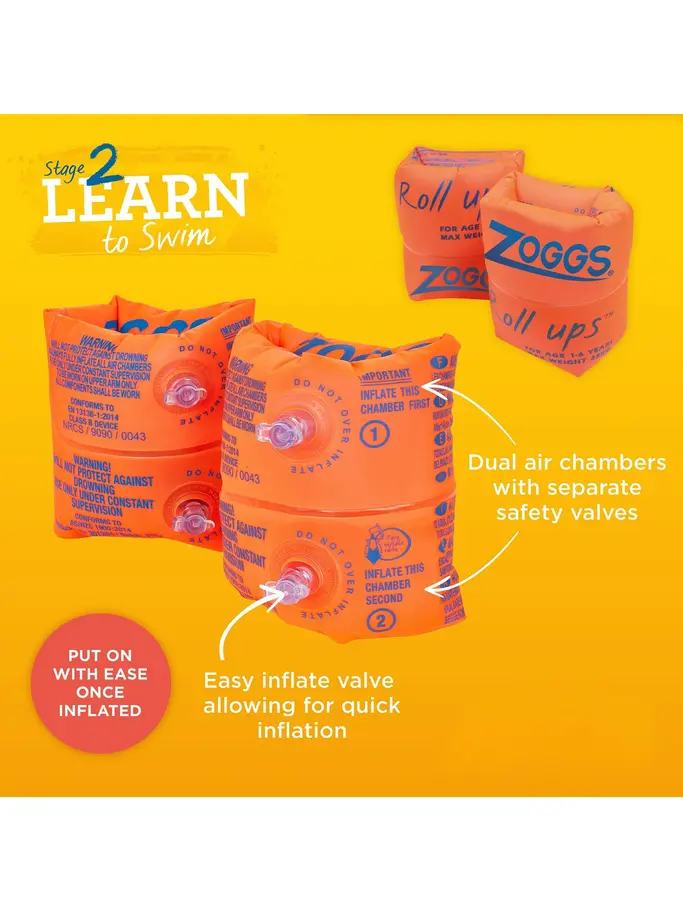 , view full size image of Front view of Product detail - Roll Up Inflatable Swimming Armbands