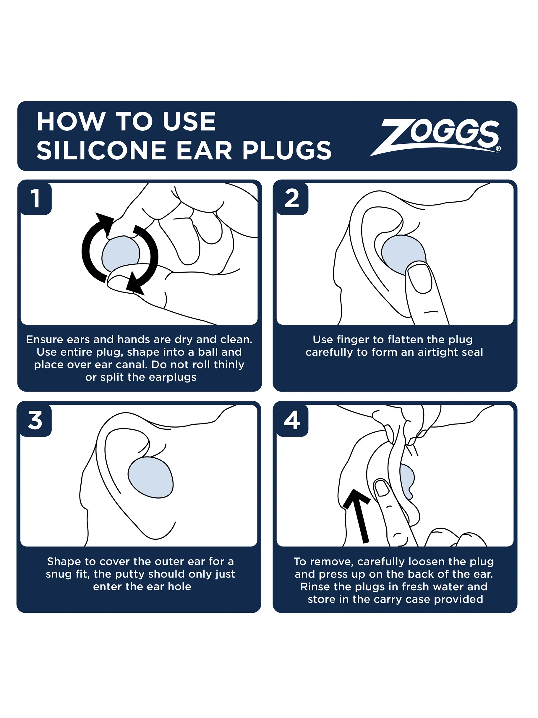 , visualizzare l'immagine full size della vista frontale di Product detail - Silicone Swimming Ear Plugs TQYL