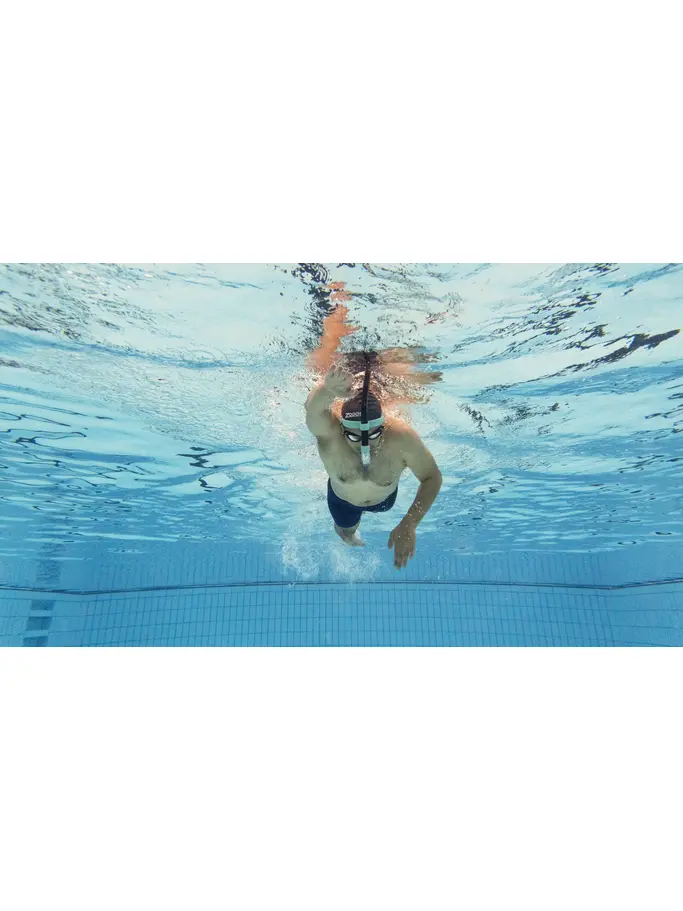 , view full size image of Front view of Product detail - Centre Line Swimming Snorkel black/turquoise