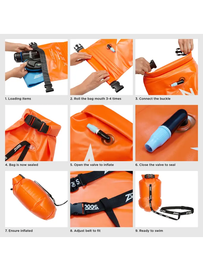 Sale, visualizzare l'immagine full size della vista frontale di Product detail - Open Water Hi-Viz Swim Safety Buoy orange