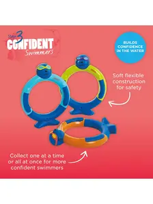 Display front view 3 of Product detail - Pool Toy - Zoggy Dive Rings AST