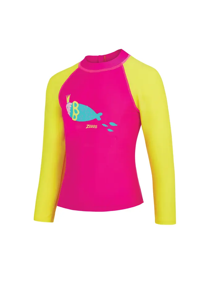 , view full size image of Front view of Product detail - Girls Sea Queen Long Sleeve Sun Top SEQE