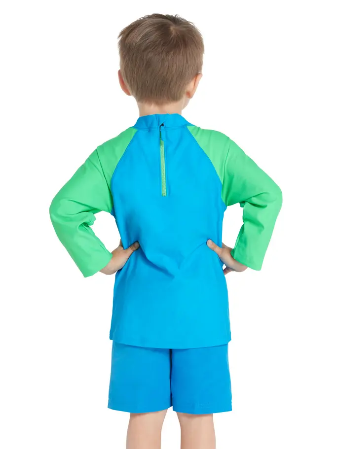 , view full size image of Front view of Product detail - Boys Super Star Long Sleeve Sun Top SPST