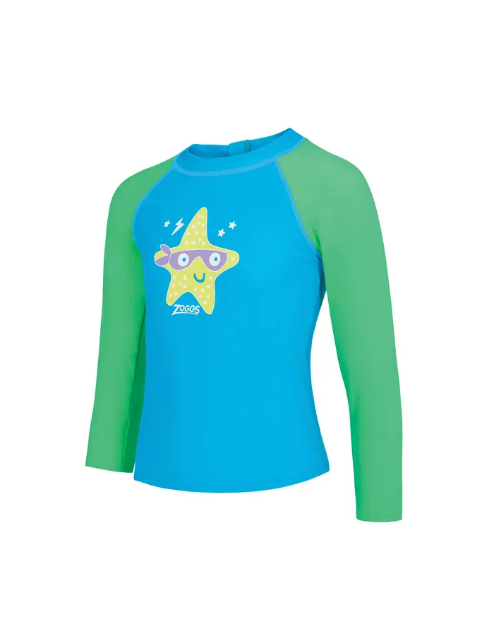 , view full size image of Front view of Product detail - Boys Super Star Long Sleeve Sun Top SPST
