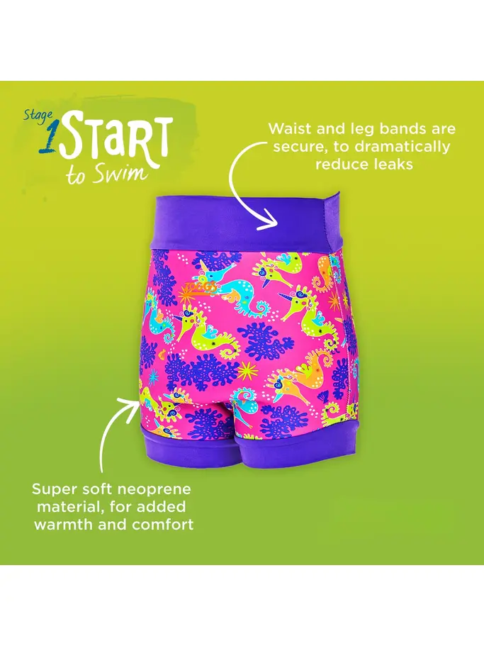 Sale, view full size image of Front view of Product detail - Sea Unicorn Swimsure Nappy pink