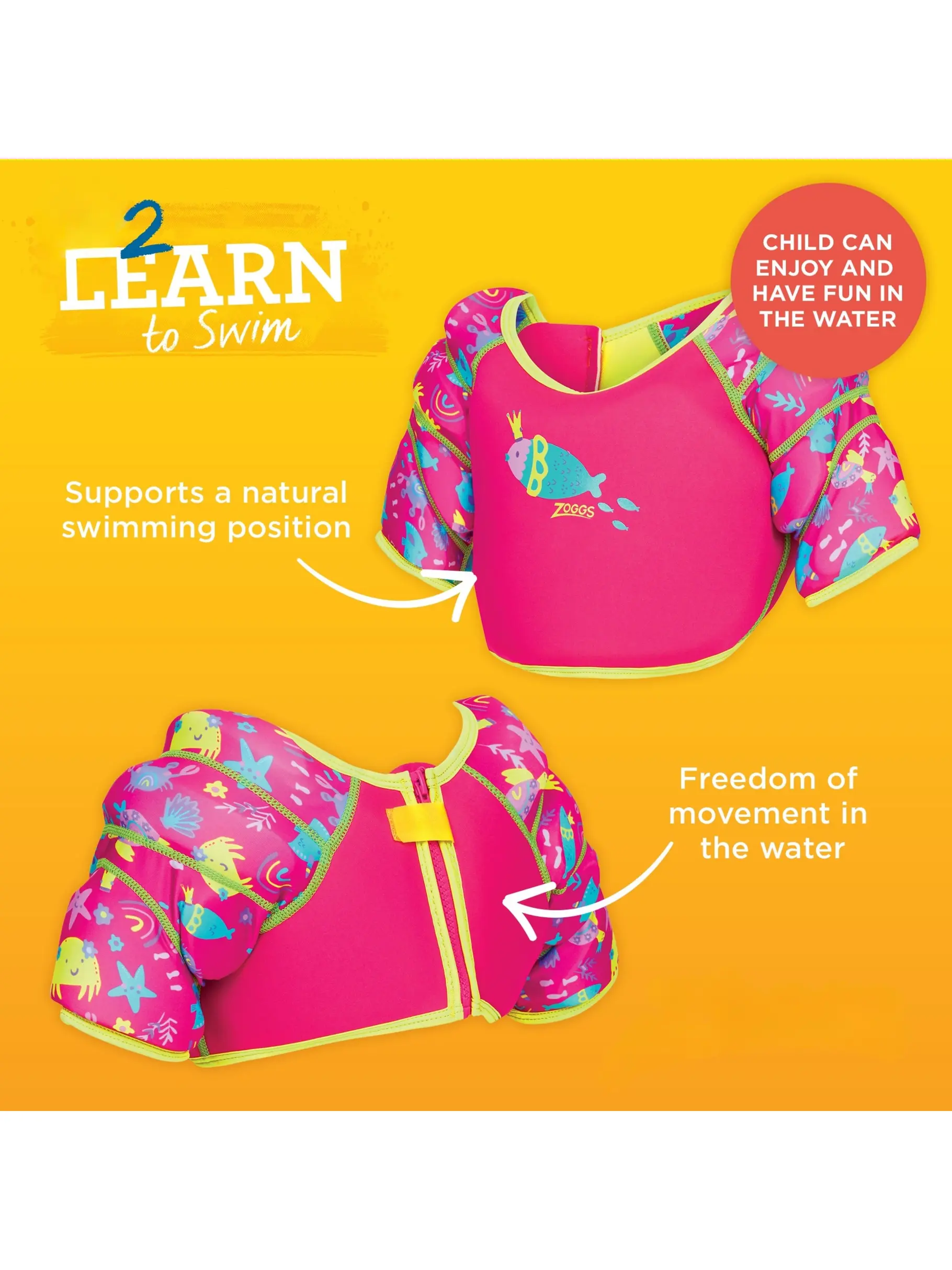 Out of Stock,Sale, Ansicht Großes Bild der Vorderseite Product detail - Sea Unicorn Water Wings Vest