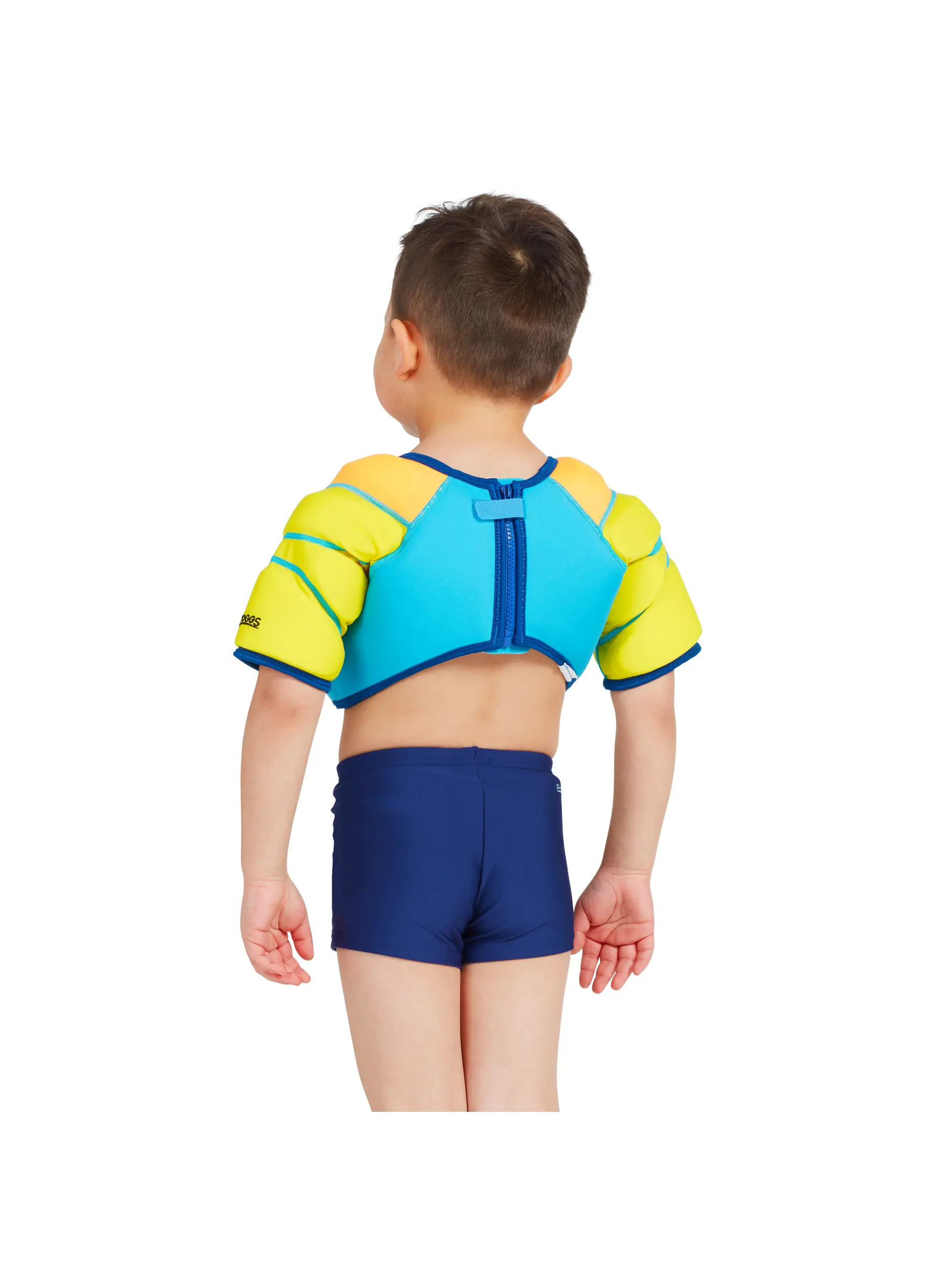 Sale, view full size image of Front view of Product detail - Blue Kangaroo Beach Water Wings Vest blue/yellow