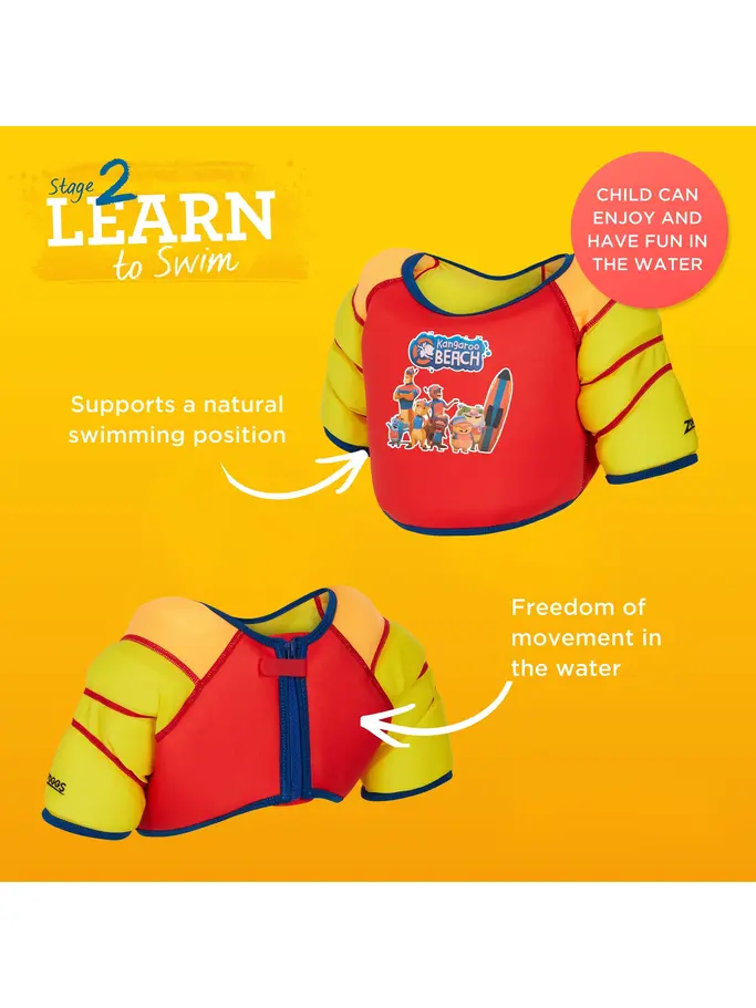 Sale, view full size image of Front view of Product detail - Red Kangaroo Beach Water Wings Vest RDYL
