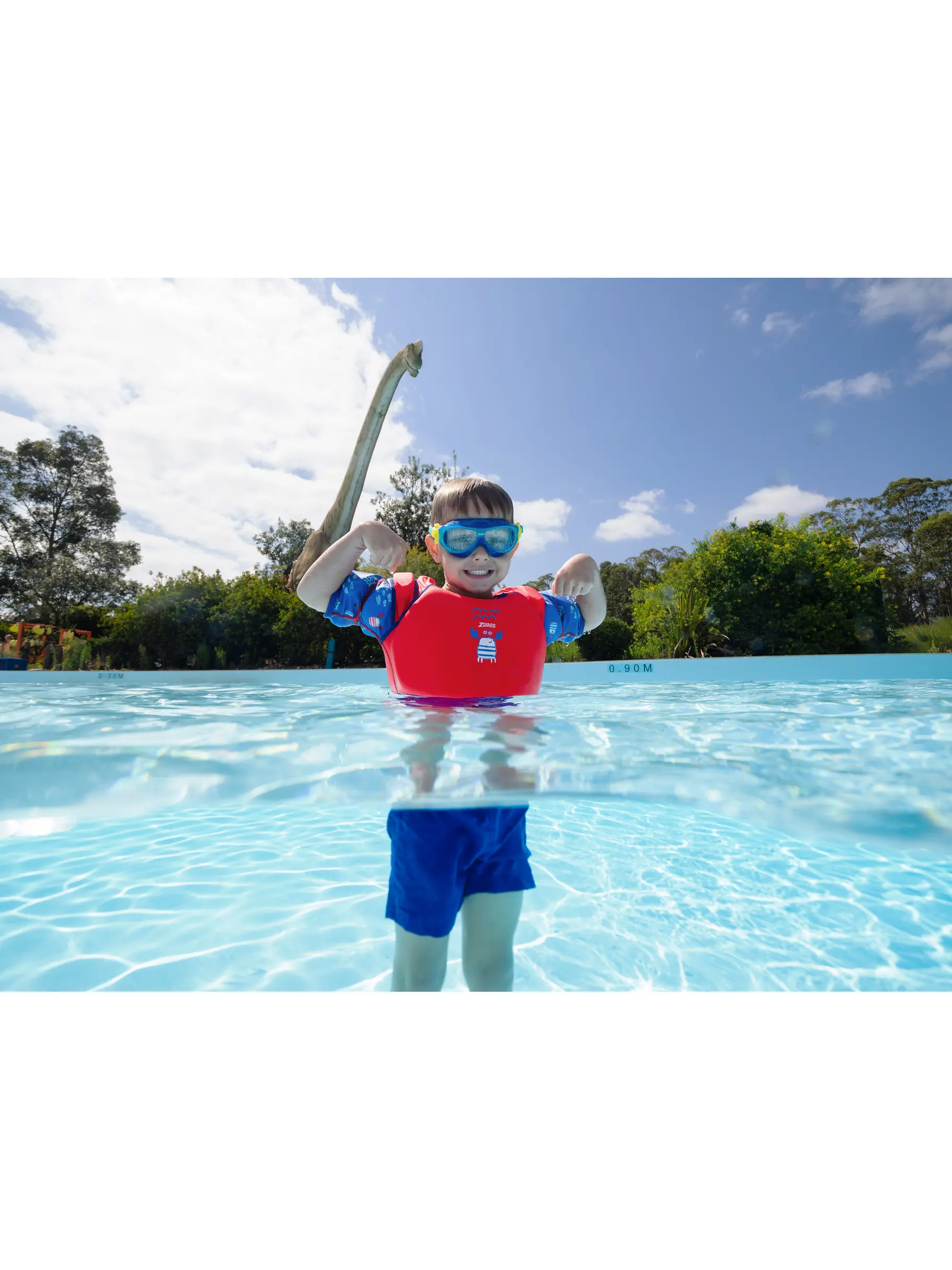 New, view full size image of Front view of Product detail - Nautical Water Wings Vest NAEU