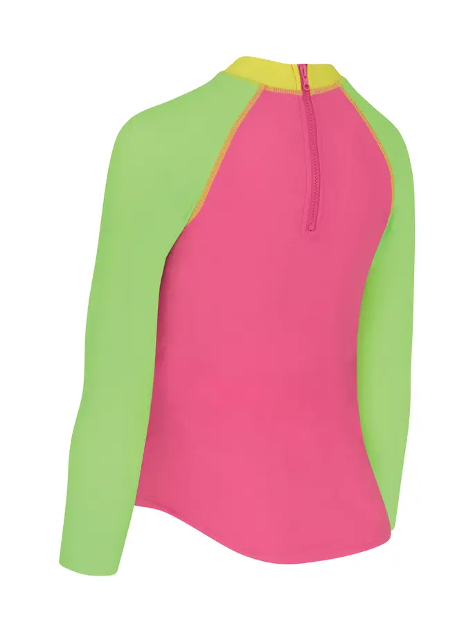 New, view full size image of Front view of Product detail - Rainbow Magenta Long Sleeve Sun Top RNMG
