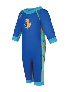 Display front view 1 of Product detail - Dinos Fleece Lined Full Body Swimsuit DIBL