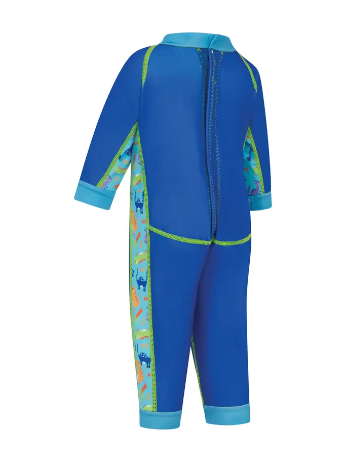 New, view full size image of Front view of Product detail - Dinos Fleece Lined Full Body Swimsuit DIBL