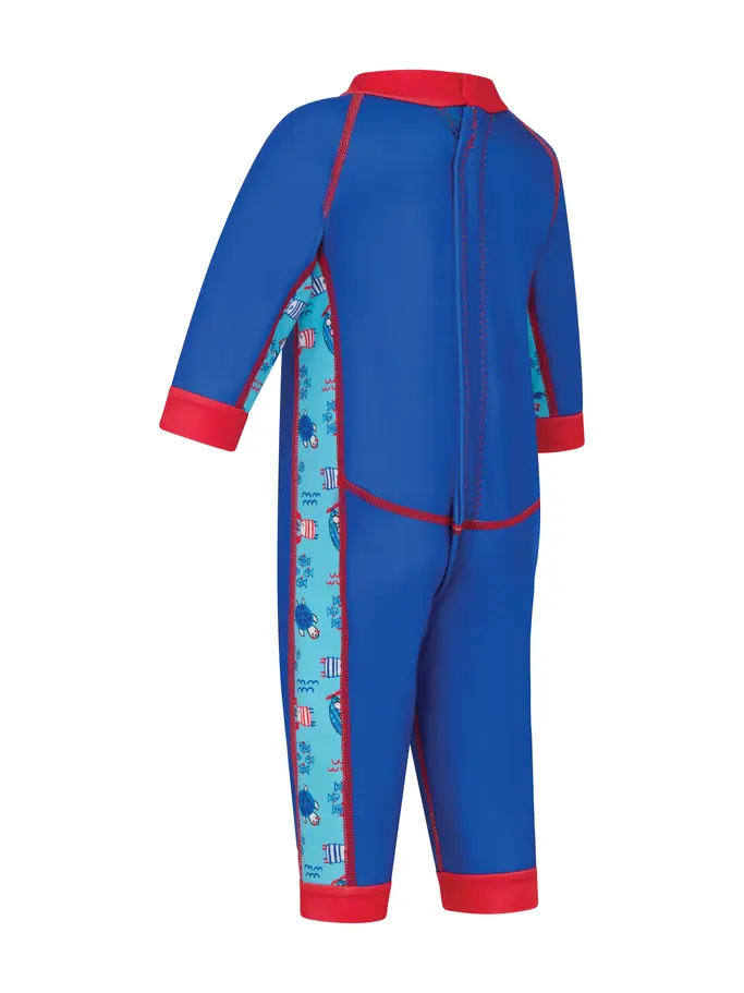 New, view full size image of Front view of Product detail - Nautical Fleece Lined Full Body Swimsuit NABL